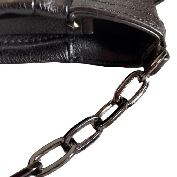 Vintage SimplyVera Vera Wang black vegan leather crossbody scrunch purse y2k - Picture 7 of 14